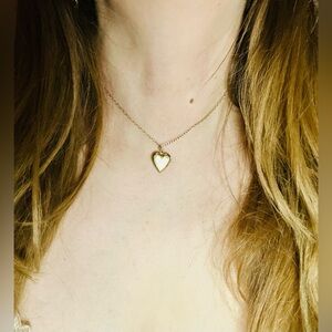 Vintage Gold Filled Etched Heart Locket Necklace